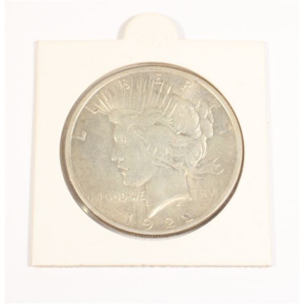 1922 PEACE DOLLAR SECOND IN SERIES 90% SILVER