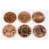 Image 1 : 6-1OZ PRESIDENTIAL COPPER ROUNDS