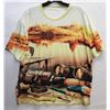 Image 1 : MENS 3D FISHING IN THE POOL T-SHIRT, NEW.