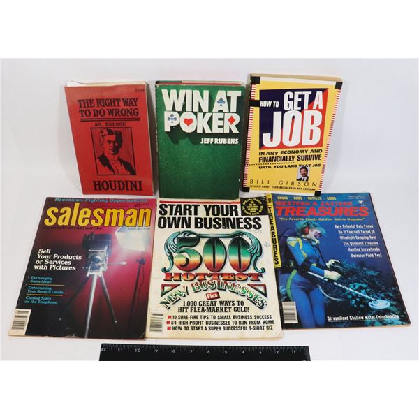 SIX USED SELF ENRICHMENT BOOKS AND MAGAZINES