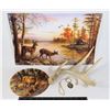 Image 1 : VIBRANT YELLOW VINTAGE STYLE WILDLIFE CANVAS PRINT
