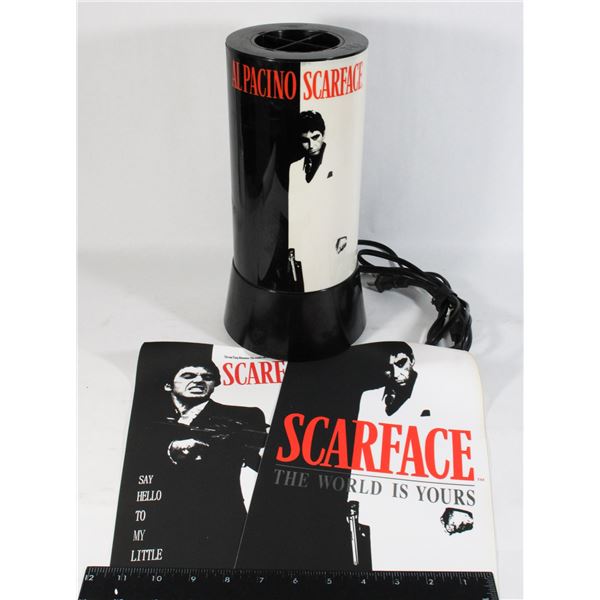 VINTAGE RARE SCARFACE LAMP WITH 2 POSTERS
