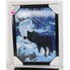 Image 1 : 3D BLACK & WHITE WOLVES FRAMED