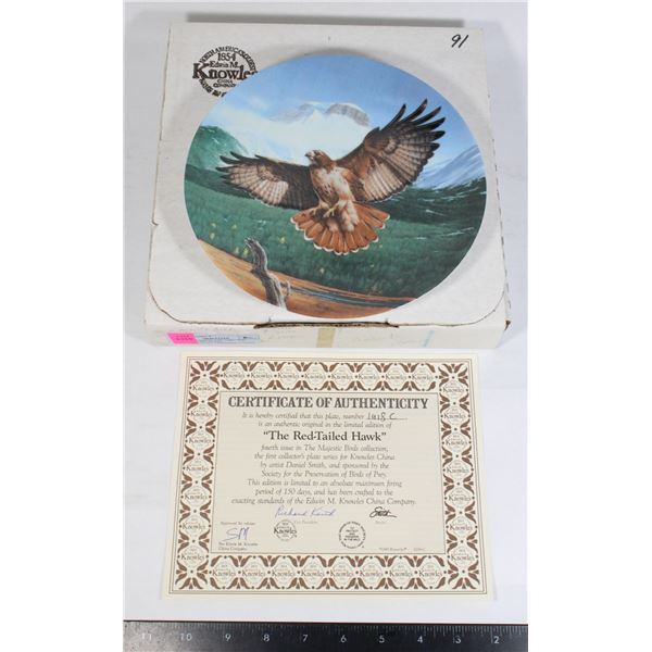 COLLECTORS PLATE 1989 "THE RED-TAILED HAWK"