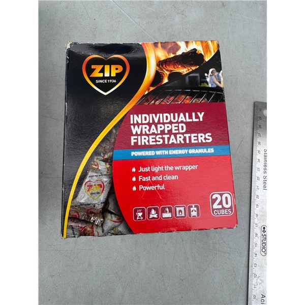 ZIP individually wrapped fire start