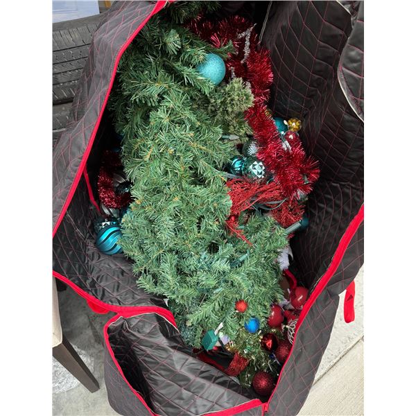 Christmas tree and decorations with a