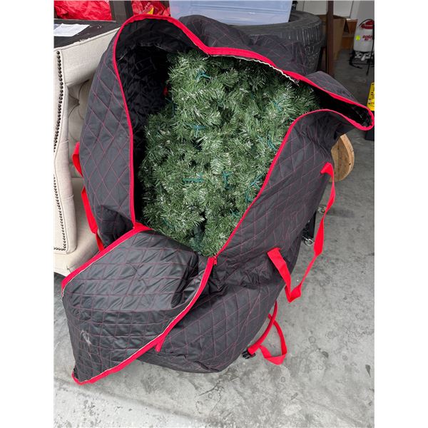 Pre-lit Christmas tree with bag