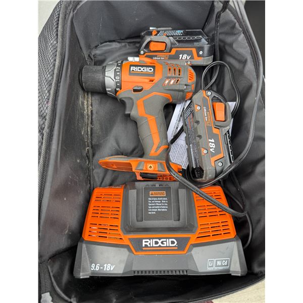 Rigid half inch drill with charger and batteries