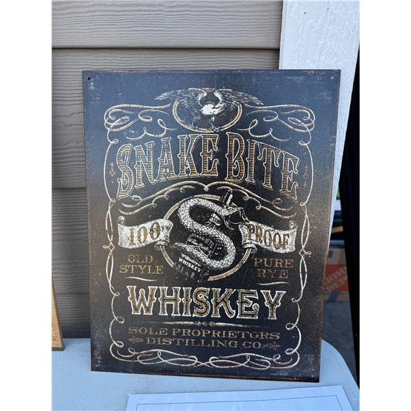 Snake bite tin sign