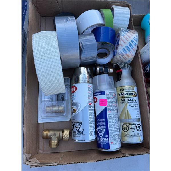 Tape spray, paint and brass fittings