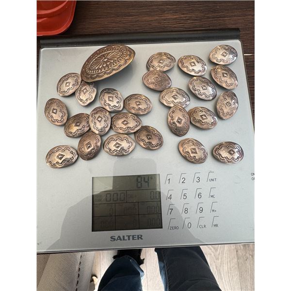 Stamped Navajo Sterling belt and hat  pieces