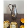 Image 3 : Thousand hammered Sterling sake set with 24 karat line sake set