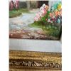 Image 2 : Cottage scene original oil on canvas with ornate frame