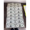 Image 1 : Uncut United States of America 1995 series 1 dollar bills