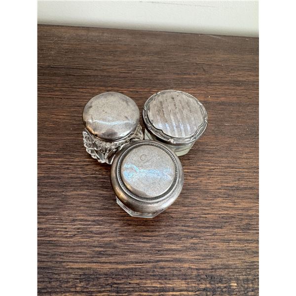 Edwardian cut crystal sterling top Hallmarked