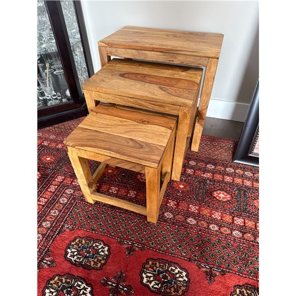 Solid teak, nesting tables