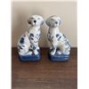 Image 1 : Pair of Staffordshire porcelain blue dogs Weiss, Scully &scully  Wong Lee 8" tall