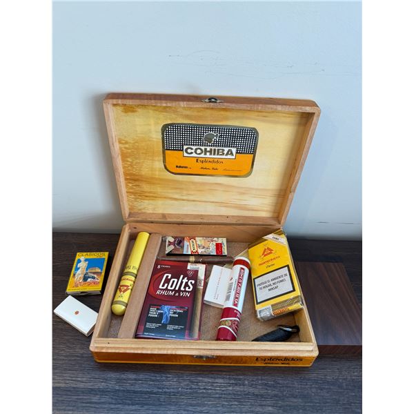 Cigar box and contents