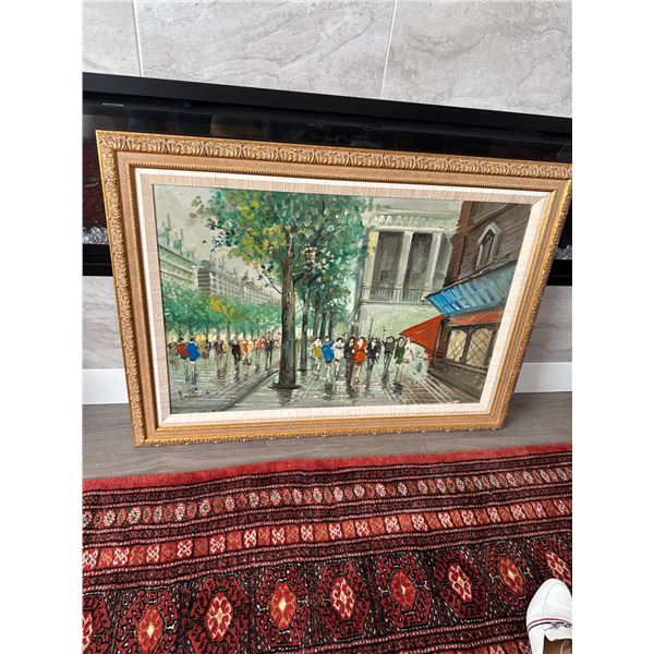 Oil on canvas measures 24 1/2 x 31"