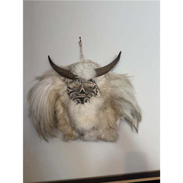 Goat hide hand panted mask from Cabo, San Jose