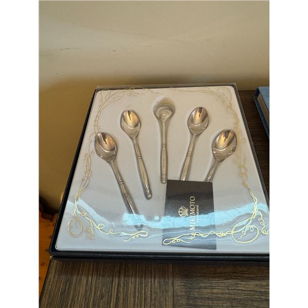Mikimoto tea spoons pearl ends