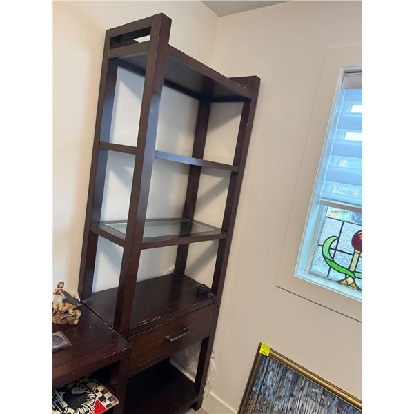 Crate & Barrel Shelf measures 28" x 15" x 80" tall