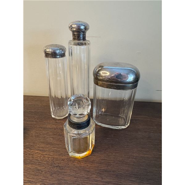 Edwardian hand cut sterling topped travel vanity set if you wanna