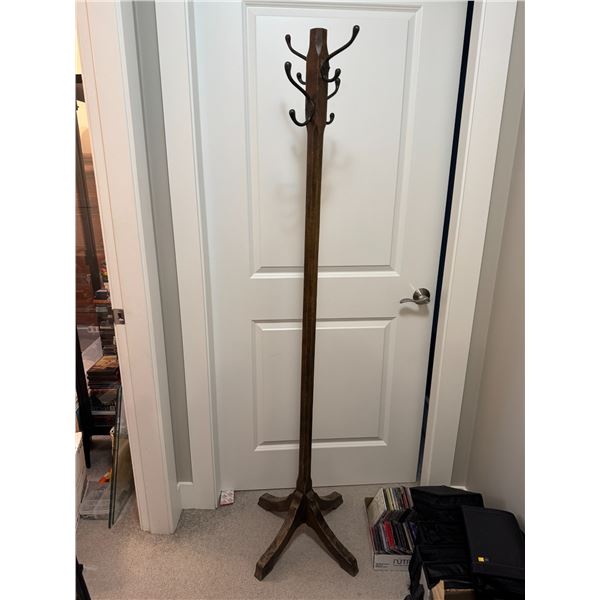 Solid wood coat rack