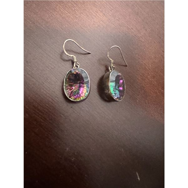 Sterling and precious stone earrings