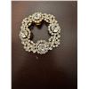 Image 1 : vintage rhinestone wreath brooch with a clip-on closure