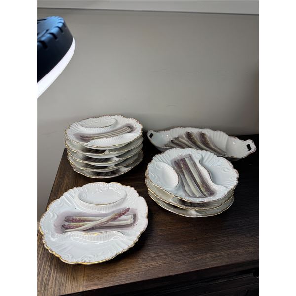 LIMOGES asparagus plates some have chips