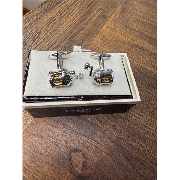 GAVENTA London, fishing reel cufflinks M