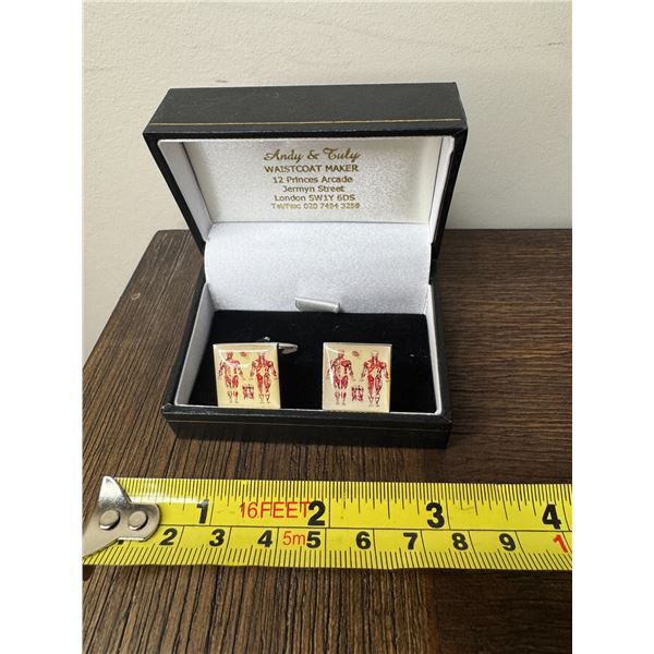 pair of anatomical human anatomy cufflinks.