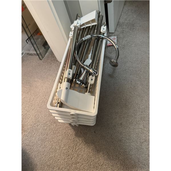 Bathroom shelf, stand, and towel bar