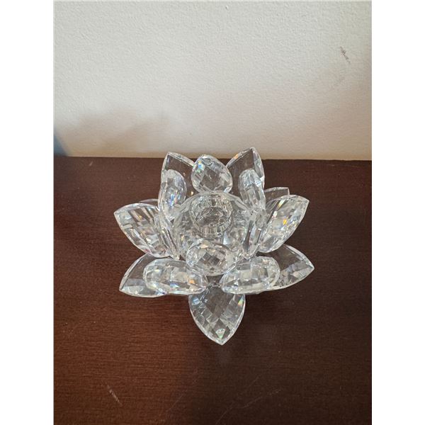 Swarovski crystal waterlily candle holder.