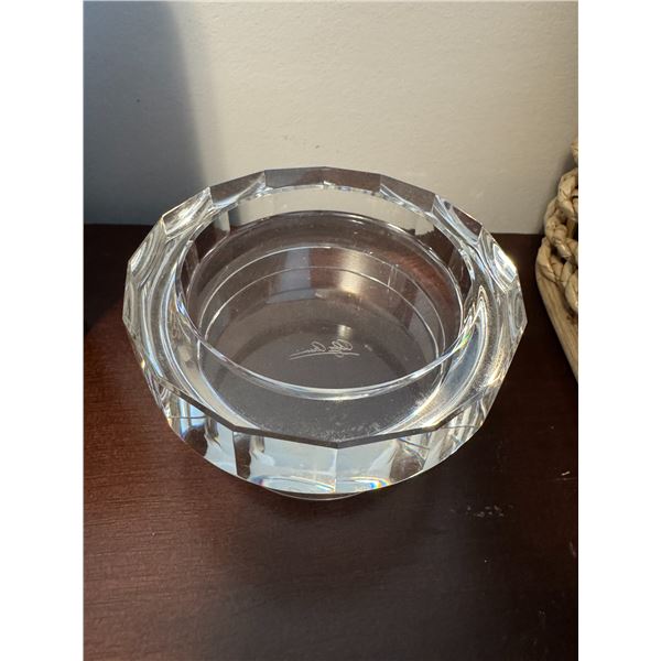 Oleg Cassini crystal pillar candle holder.