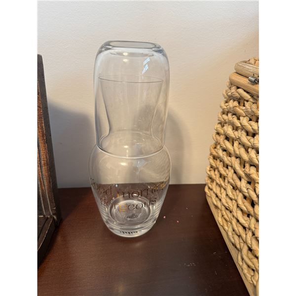 Water jug and glass