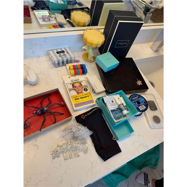 Lemon drop candle and other health and beauty items