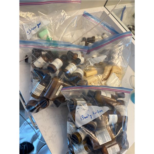 Body lotion and shower gel, soap, etc.