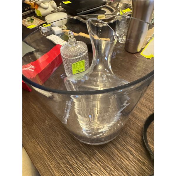 Ice bucket and white wine decanter