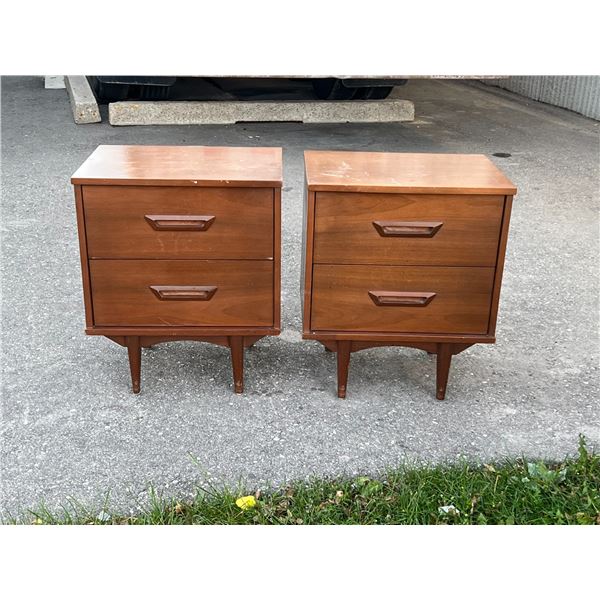 Pair Mid Century Nightstands / Night Tables Approx: 22 x 16.25 & 26.25" tall (see all photos)