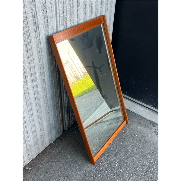 Large Solid Teak Framed Mirror 44x25"