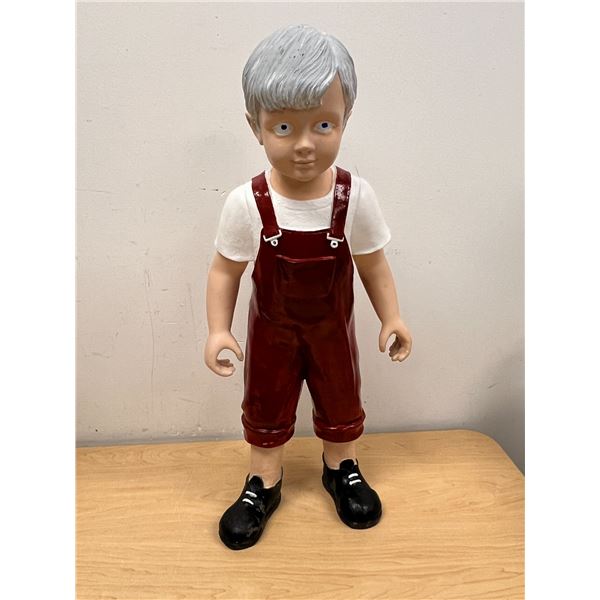 Painted Young Man Garden Statue 23.25"