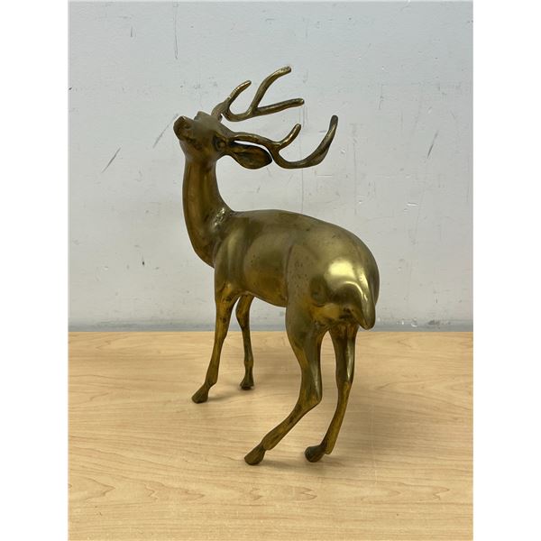 Large Brass Deer Figure / Décor Piece 13.25"T 10"W