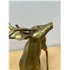 Image 5 : Large Brass Deer Figure / Décor Piece 13.25"T 10"W