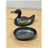 Image 2 : Unusual Metal / Brass Duck Trinket Storage Box - approx: 5.75"W 4.75"T