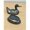 Image 5 : Unusual Metal / Brass Duck Trinket Storage Box - approx: 5.75"W 4.75"T