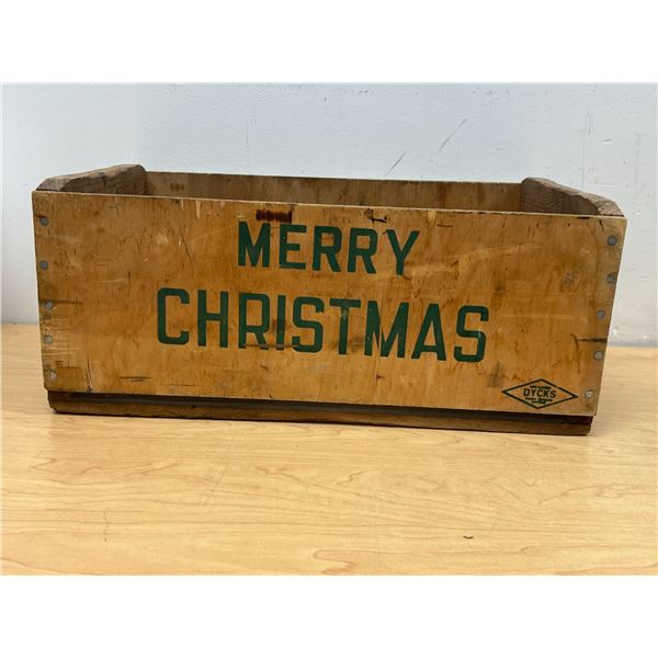Vintage Merry Christmas / Happy New Year Wooden Crate - Approx: 19.5 x 12 x 8.5"T