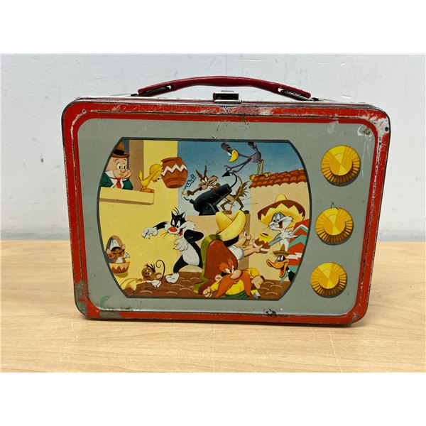 1959 Warner Brothers Bugs Bunny & Looney Tunes Metal Lunchbox - Thermos Brand