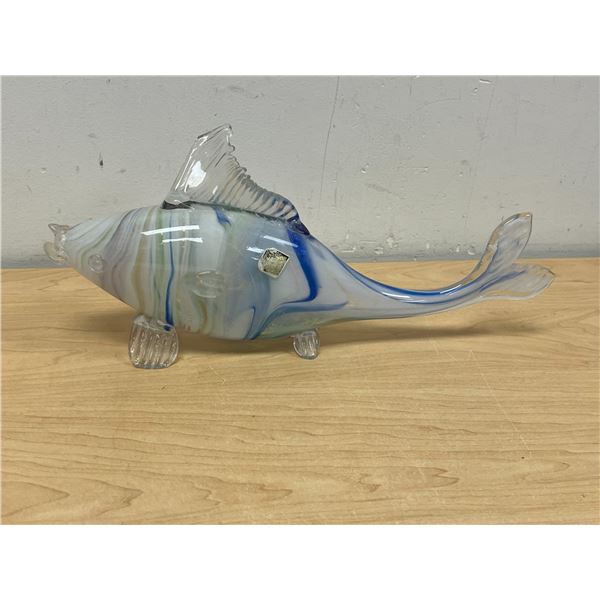Canadian Vintage Altaglass Art Glass Fish with Original Sticker 14.25"